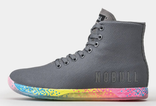 NOBULL HOMBRE TRAINER DARK GREY NEON GLITCH HIGH TOP