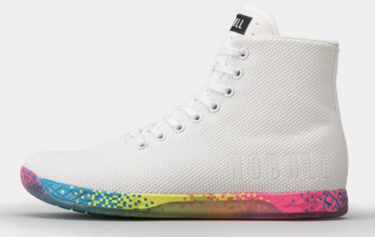 NOBULL HOMBRE TRAINER WHITE NEON GLITCH HIGH TOP